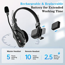 Load image into Gallery viewer, Hollyland Solidcom C1 Wireless Headset Intercom System 6-Person Team Communication 1000ft Full Duplex Group Talk Single Ear Headset with 1 Master &amp; 5 Remote Headphone Microphone
