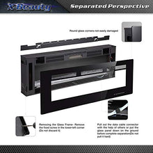 Load image into Gallery viewer, Xbeauty 50" Electric Fireplace in-Wall Recessed and Wall Mounted 1500W Fireplace Heater and Linear Fireplace with Timer/Multicolor Flames/Touch Screen/Remote Control (Black)
