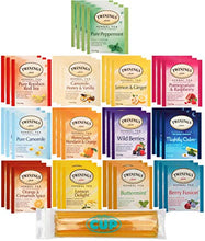 Load image into Gallery viewer, Twinings Herbal Tea Bags - 40 Individually Wrapped Tea Bags, Pure Peppermint, Camomile, Rooibos Red, Honeybush Mandarin Orange, Plus 9 More Flavors - with BYTC Honey Sticks
