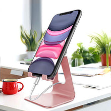 Load image into Gallery viewer, Adjustable Cell Phone Stand, CreaDream Phone Stand, Cradle, Dock, Holder, Aluminum Desktop Stand Compatible With Phone Xs Max Xr 8 7 6 6s Plus SE Charging, Accessories Desk,All Mobile Phones-Rose Gold
