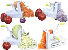 Load image into Gallery viewer, Brieftons 5-Blade Spiralizer (BR-5B-02): Strongest-and-Heaviest Duty Vegetable Spiral Slicer, Best Veggie Pasta Spaghetti Maker for Low Carb/Paleo/Gluten-Free, With Extra Blade Caddy &amp; 4 Recipe Ebooks
