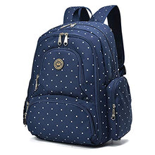 Load image into Gallery viewer, Qimiaobaby Multi-function Baby Diaper Bag Backpack with Changing Pad and Portable Insulated Pocket (Blue dots)
