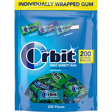 Load image into Gallery viewer, ORBIT Peppermint, Spearmint, &amp; Wintermint Assorted Sugar Free Chewing Gum Bulk Pack, 13.4 oz 200-Piece Bag
