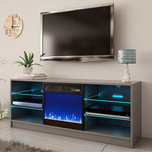 Load image into Gallery viewer, Meble Furniture Manhattan Electric Fireplace Modern 58" TV Stand
