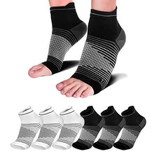 Load image into Gallery viewer, Plantar Fasciitis Compression Sleeve (6 Pairs) with Arch Foot Support for Men &amp; Women - Best Plantar Fasciitis Night Sock for Foot and Heel Pain Relief
