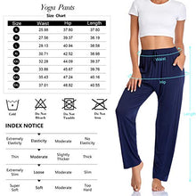 Load image into Gallery viewer, Envlon Womens Yoga Pants Soft Lightweight Stretch Lounge Pants Loose Straight Athletic Pants with Pockets Navy-Blue
