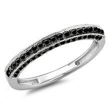 Load image into Gallery viewer, Dazzlingrock Collection 0.40 Carat (ctw) 10K Round Black Diamond Wedding Band Enhancer Ring, White Gold, Size 7.5
