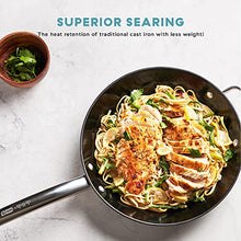 Load image into Gallery viewer, Delish by Dash: 12" Lightweight Cast Iron Pan for Pancakes, sauces, vegetables, pasta, and more - Black
