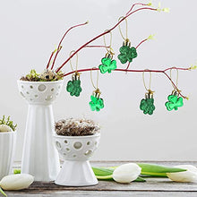Load image into Gallery viewer, Leinuosen 24 Pieces St Patrick's Day Shamrocks Ornament Good Luck Clover Hanging Bauble for Tree Baubles Table Shelf Festival Decorations (24 Pieces)

