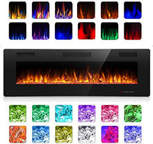 Load image into Gallery viewer, Antarctic Star Electric Fireplace in-Wall Recessed and Wall Mounted, 750/1500 Fireplace Heater and Linear Fireplace with Multicolor Flame， Control by Touch Panel &amp; Remote (Black) … (30‘’)
