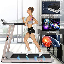 Load image into Gallery viewer, FUNMILY Folding Treadmill, 2.25HP Portable Treadmill with Table Holder &amp; Bluetooth Speaker, Multifunctional Running Machine for Office Home Gym, Zero Installation (Silver)
