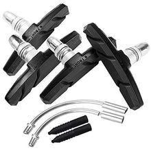 Load image into Gallery viewer, BASEEING Bike Brake Pads Brake Kit Brake Shoes Pads Cable Guide Protector 8 in One 70mm Bicycle V-Brake Pad Set Work with All Shimano Sram MTB V-Brake System 2pairs(4pcs) (Black)
