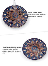 Load image into Gallery viewer, Drink Coasters with Thin Cork Bottom - Set of 6 Moisture Absorbing Stone Coasters - 4 inch Large Table Scratch or Stain Protection for Cup or Glasses
