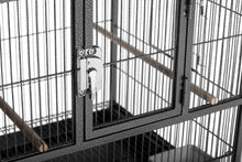 Load image into Gallery viewer, Prevue Pet Products F070 Hampton Deluxe Divided Breeder Cage with Stand,Black Hammertone,1/2"
