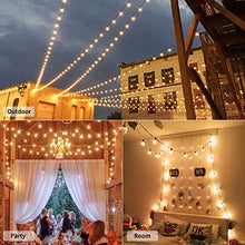 Load image into Gallery viewer, Brightown Outdoor String Lights-2 Pack 25Ft G40 Globe Patio Lights with 26 Edison Glass Bulbs(1 Spare), Waterproof Connectable Hanging Light for Backyard Porch Balcony Decor, E12 Socket Base, Black
