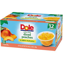 Load image into Gallery viewer, Dole Fruit Bowls Diced Peaches in 100% Juice, Gluten Free Healthy Snack, 4 Oz, 12 Total Cups

