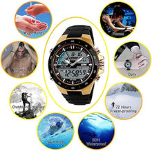 Load image into Gallery viewer, Carrie Hughes Men's Digital Watch 50M Waterproof Large Dual Dial Multifunction Analog Military Outdoor Sports Electronic Watch Calendar Day Date CH031
