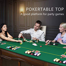 Load image into Gallery viewer, VIVOHOME 79 x 36 Inch Foldable 8-Player Texas Poker Card Tabletop Layout Portable Anti-Slip Rubber Board Game Mat with Cup Holders and Carrying Bag
