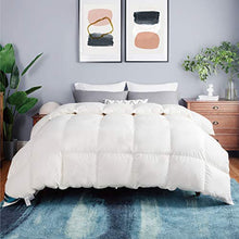 Load image into Gallery viewer, Bedsure 100% Cotton Down Comforter Full/Queen Size (88x88 inches) - Down and Feather Quilted Comforter, 50 OZ 700 Fill Power Washable All Season Bed Comforter - White Duvet Insert with Corner Tabs
