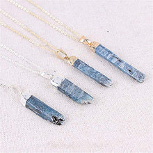 Load image into Gallery viewer, Raw Blue Kyanite Pendant Necklace Sliver/Gold Plated Natural Crystal Necklace
