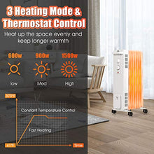 Load image into Gallery viewer, PETSITE Oil Filled Radiator Heater, 1500W Portable Space Heater with 3 Heating Modes &amp; Adjustable Thermostat, Tip-Over &amp; Overheat Protection, Electric Quiet Heater w/ Wheels for Home Office Indoor Use
