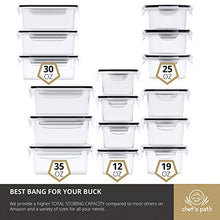 Load image into Gallery viewer, Food Storage Containers Set - Airtight Plastic Containers with Easy Snap Lids (16 Pack) - Leak Proof Kitchen &amp; Pantry Organization - BPA-Free - 16 Chalkboard Labels &amp; Marker - Chef’s Path
