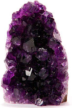 Load image into Gallery viewer, Extreme Amethyst Cluster - .5 to 1 Pound of Powerful, Deep Purple Crystals. Geode from Uruguay. Includes Bonus 3 inch Selenite Wand in Velvet Bag.
