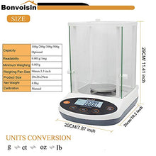 Load image into Gallery viewer, Bonvoisin Analytical Balance 300gx1mg Precision Lab Scale Digital Electronic Scale 1mg Laboratory Analytical Scale LCD Display Scientific Scale with Windshield (300g, 0.001g)
