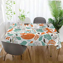 Load image into Gallery viewer, ALAZA Floral Cute Fox Tablecolth Table Cover for Party Dining Room Kitchen Decor,60 X 90,Stain and Wrinkle Resistant Washable Rectangle Table Cloth
