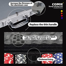 Load image into Gallery viewer, Comie Poker Chips,500PCS Poker Chip Set with Aluminum Travel Case,11.5 Gram Poker Set for Texas Holdem Blackjack Gambling
