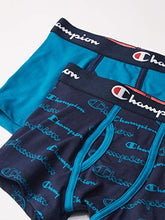 Load image into Gallery viewer, Champion Boys' Everyday Comfort Cotton Stretch Boxer Briefs 4-Pack, Navy/Teal/Grey Assortment, X Large
