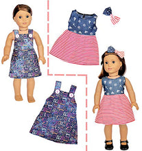 Load image into Gallery viewer, Srua Don 20 Pcs American Doll Clothes and Accessories fit American 18 inch Girl Dolls - Including 8 Complete Set Toys Doll Outfits and 2 Pairs Shoes, Doll Accessories with Cap, Underwear and Hair Clip
