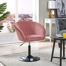 Load image into Gallery viewer, Duhome Jumbo Size Velvet Contemporary Salon Stool with Wheels Home Office Chair Round Swivel Accent Chair Tufted Adjustable Pink
