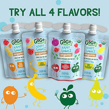 Load image into Gallery viewer, GoGo squeeZ happy tummieZ Organic Apple Pear Yellow Carrot Raspberry, 3.2 oz. (4 Pouches) - Kids Snacks with Prebiotic Fiber - Gluten Free Snacks for Kids - Nut &amp; Dairy Free - Vegan Snacks
