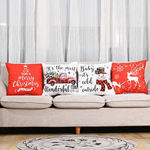 Load image into Gallery viewer, Christmas Pillow Covers 18x18 Inches Set of 4, Very Soft Flannel Fabric, Giving You a Comfortable Experience, Four Different Patterns, Full of Rich Christmas Atmosphere
