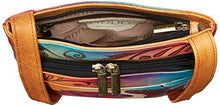 Load image into Gallery viewer, Anna by Anuschka womens Genuineleatherslim Organizer Hand-painted Original Artwork Shoulder Handbag, Rose Butterfly, One Size US
