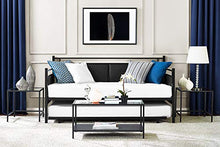 Load image into Gallery viewer, DHP Astoria Metal and Upholstered Daybed/Sofa Bed with Included Trundle, Twin Size Frame, Black
