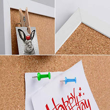 Load image into Gallery viewer, AkTop Cork Board Bulletin Board 12x12, White Framed Corkboard 4 Pack, Small Square Pin Board for Wall, Mini Thick Cork Tiles with 16 Push Pin Wood Clips for School, Home &amp; Office

