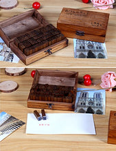 Load image into Gallery viewer, UCEC 70pcs Alphabet Stamps Vintage Wooden Rubber Letter Number and Symbol Stamp Set for DIY Craft Card Making Happy Planner Scrapbooking Supplies
