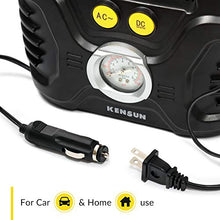 Load image into Gallery viewer, Kensun AC/DC Tire Inflator Portable Air Compressor Pump for Car 12V DC and Home 110V AC Swift Performance Inflator for Car, Bicycle, Motorcycle, Basketball and Others
