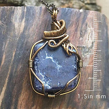 Load image into Gallery viewer, Real Raw Sapphire Pendant Necklace - Natural Blue Crystal Gemstone Virgo September Birthstone - 24 Inch - Unisex Birthday Gifts Anniversary Men Women Jewelry
