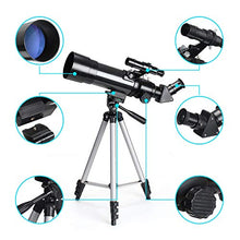 Load image into Gallery viewer, EastPole 70mm Telescope for Beginners and Kids, Refracter Travel Scope for Viewing Moon Stargazing Outdoor Activities, FMC Lens, BAK4 Prism, Tripod and 2019 New Smartphone Mount (MidnightBlack)
