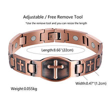 Load image into Gallery viewer, Jecanori Copper Magnetic Bracelet for Men 99.9% Copper Black Cross Magnetic Therapy Bracelet Pain Relief for Arthritis and Carpal Tunnel Health Healing Bracelet with Beautiful Jewelry Box, Adjustable
