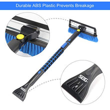 Load image into Gallery viewer, SEG Direct 39" Extendable Snow Brush with Squeegee Ice Scraper Telescoping Foam Grip for Car Truck SUV MPV Light Weight Anti-Freeze Extreme Durability Black and Blue
