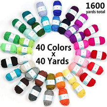 Load image into Gallery viewer, Inscraft 40 Pcs Crochet Yarn Kit, 1600 Yards 40 Colors Acrylic Yarn Skeins, Yarn for Crocheting &amp; Knitting, Gift for Beginners and Adults
