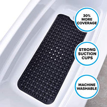 Load image into Gallery viewer, SlipX Solutions Extra Long Bath Tub &amp; Shower Mat 39x16, Wet Floor Non-Slip for Elderly &amp; Kids Bathroom, Longer Than Standard Bathtub Mats, 200 Suction Cups, Drain Holes, Machine Washable, Light Blue
