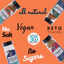Load image into Gallery viewer, Global Spice Collection Gift Set - Nummy Nibbles World Traveler 4-Pack Herb, Spice &amp; Seasoning Blends - No Salt, No Sugar, Whole30 Approved, Vegan , Keto, Paleo
