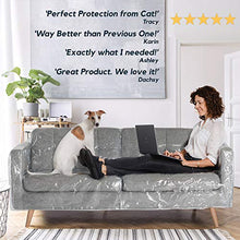 Load image into Gallery viewer, Better Than Plastic Slipcover, Vinyl Sofa Protector - 96' Waterproof Pet Furniture Covers for Cats &amp; Dogs - Scratch &amp; Stain - XL Clear Leather Couch Protective Slip Bag (96 W x 40 D 42 BH x 18 FH)
