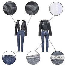 Load image into Gallery viewer, E-TING Leather Coat Suit Cool Wild Motorcycle Style Couple Clothes for Dolls (Girl)
