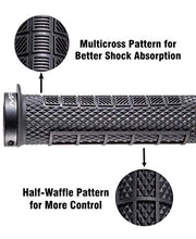 Load image into Gallery viewer, MARQUE Grapple Mountain Bike Handlebar Grips – Single Lock-On Ring MTB and BMX Bicycle Handle Bar with Non-Slip Grip (Phantom Black)
